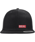 Snapback cap, REAL (small) white on red