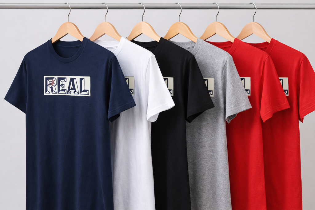 Organic T-shirt, REAL navy on cream